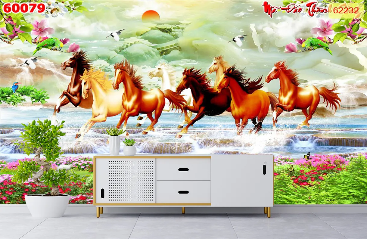 Tranh dán tường mã đáo thành công mới nhất 2024