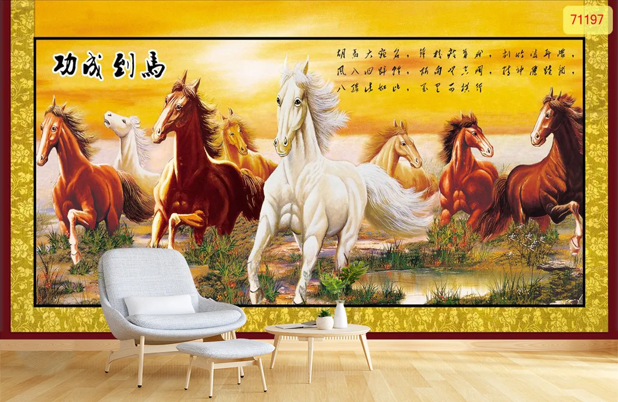 Tranh dán tường mã đáo thành công mới nhất 2024