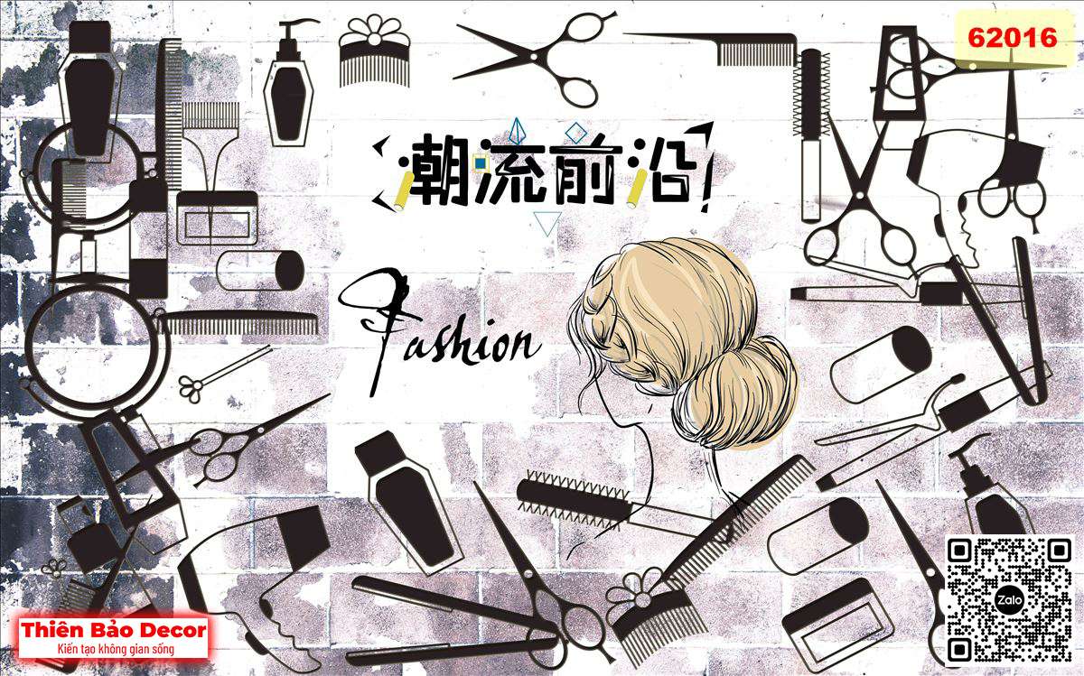 Tranh dán tường Barber shop 1