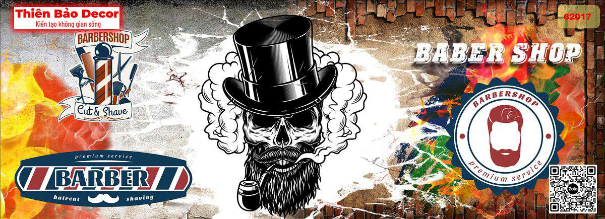 Tranh dán tường Barber shop 1