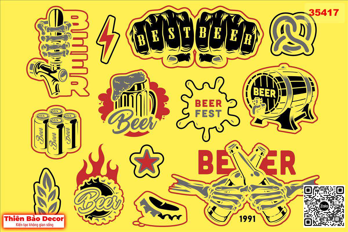 Tranh dán tường Barber shop 1