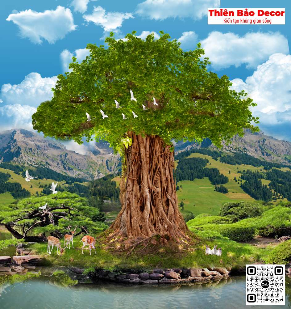 Tranh cây bồ đề 1