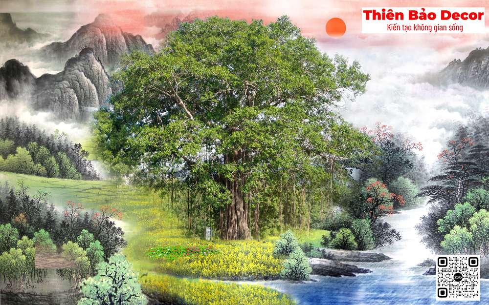 Tranh cây bồ đề 1
