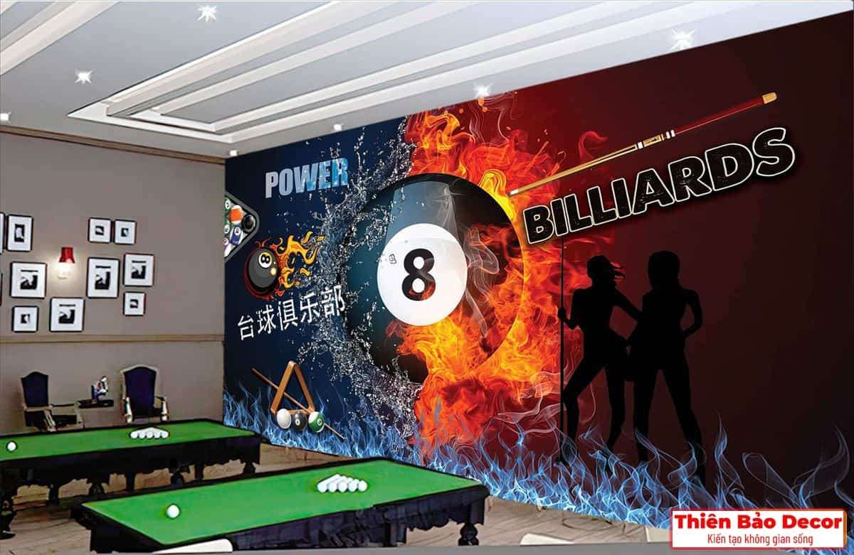 Tranh dán tường quán bida 01