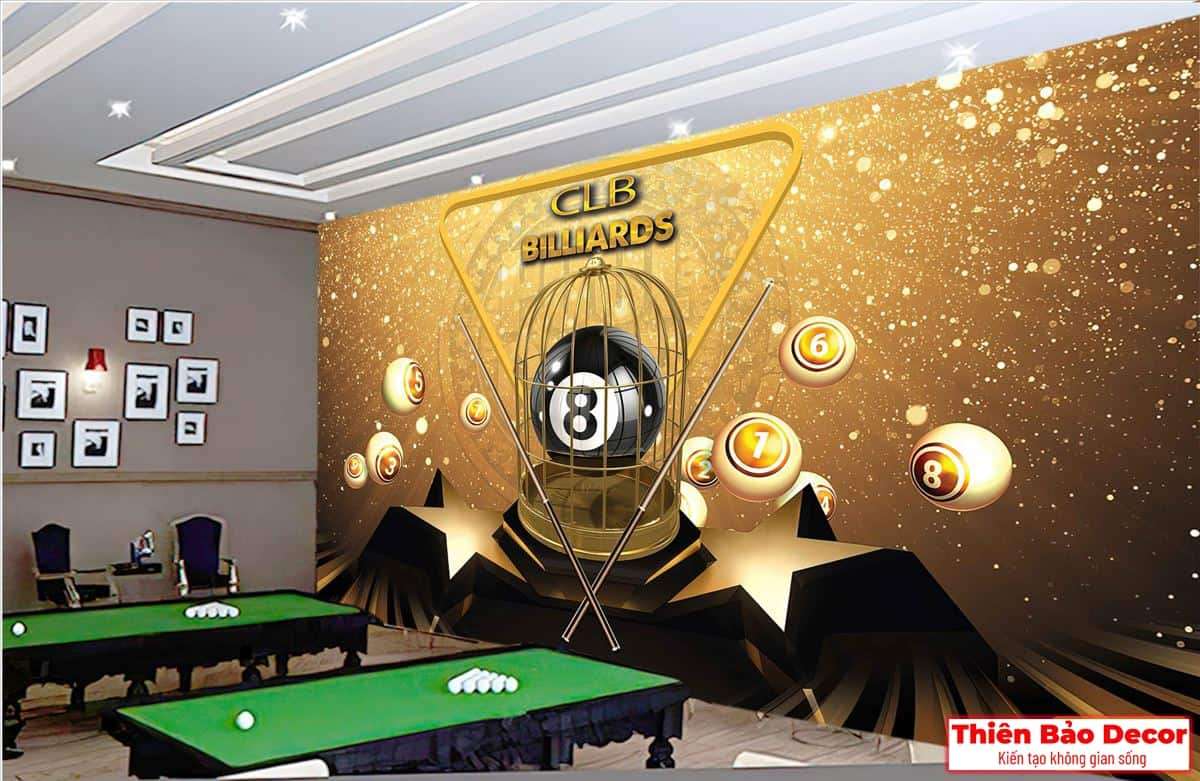 Tranh dán tường quán bida 01