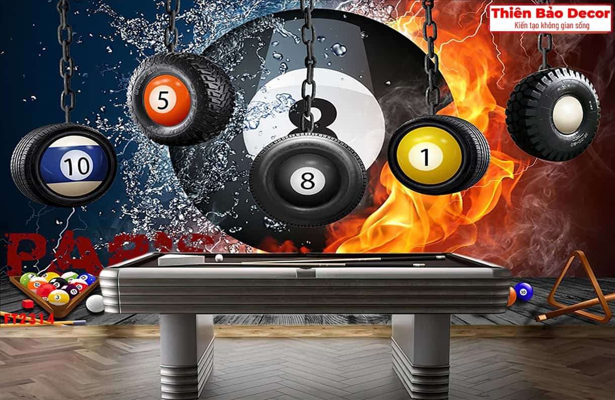 Tranh dán tường quán bida 01