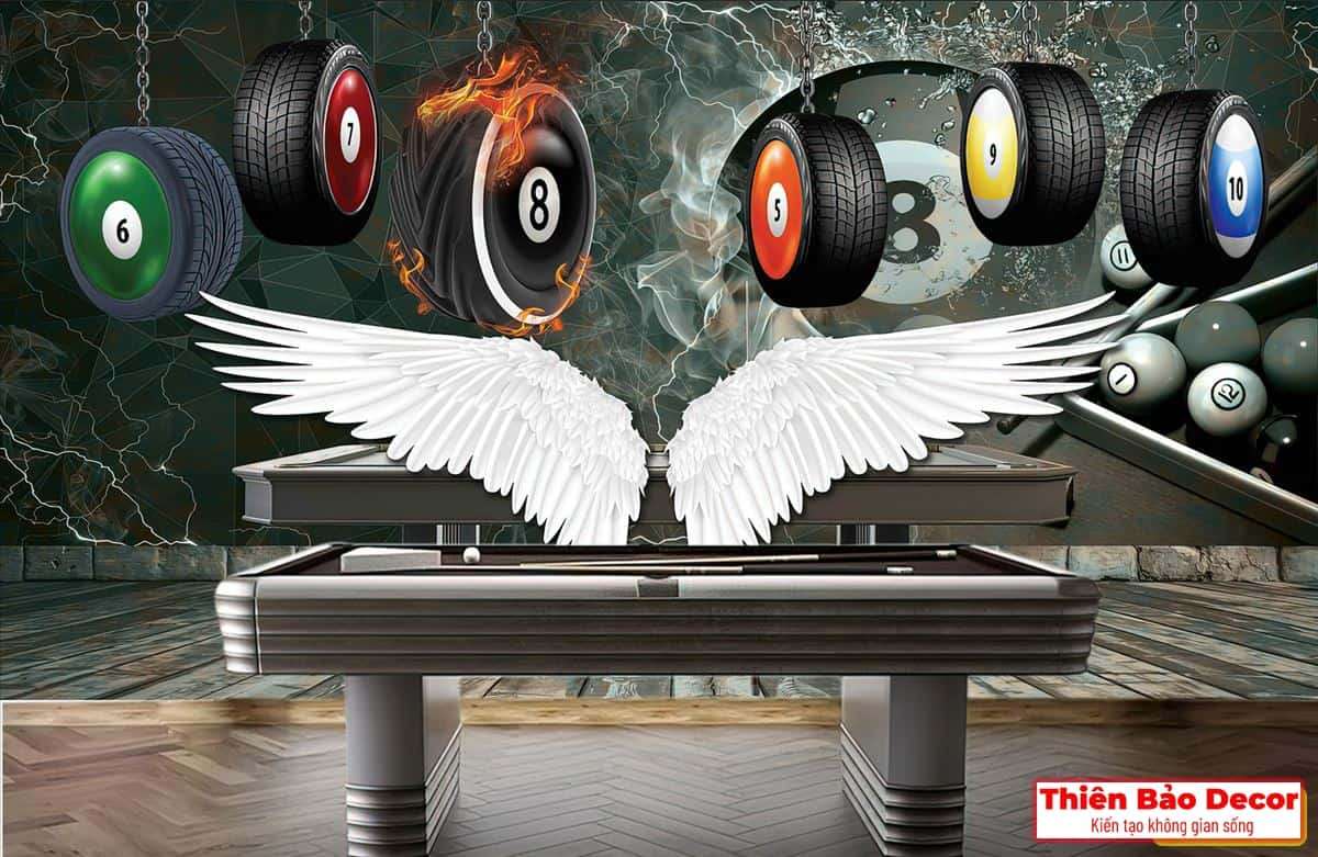 Tranh dán tường quán bida 01