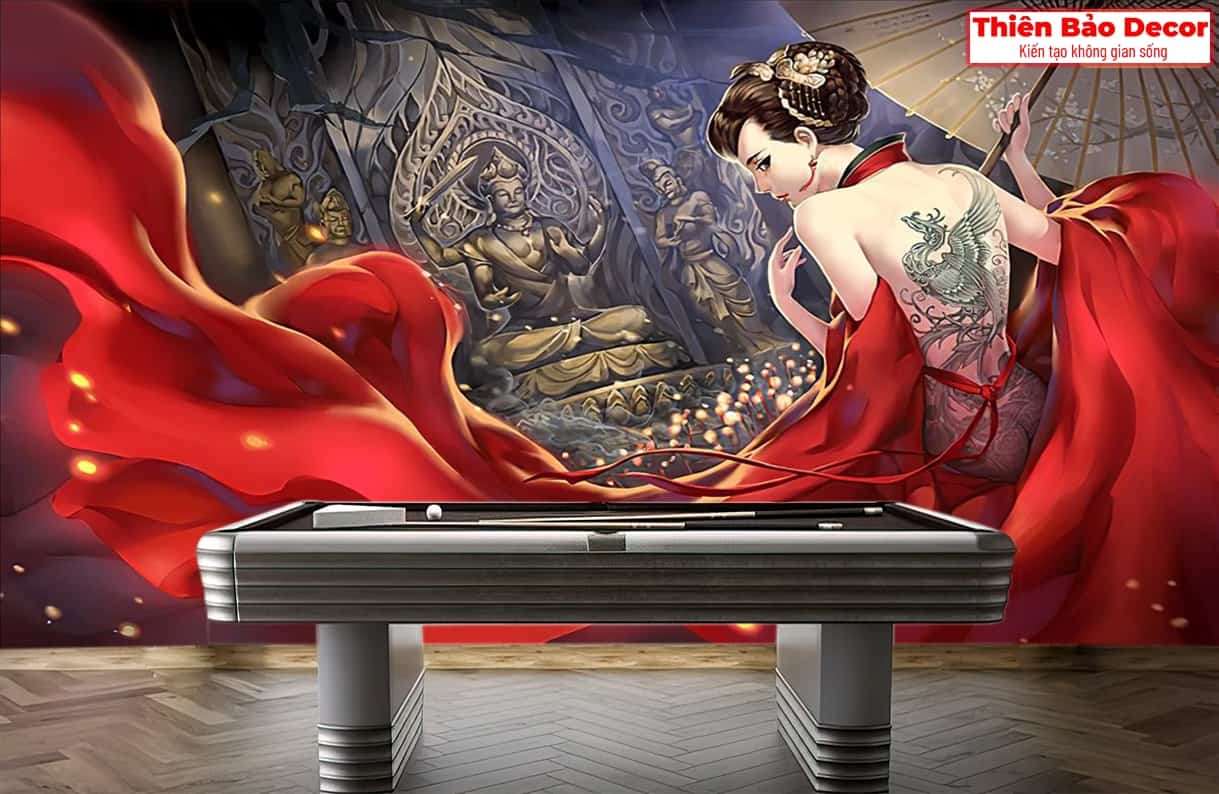 Tranh dán tường quán bida 01