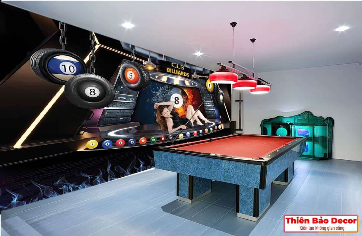 Tranh dán tường quán bida 01