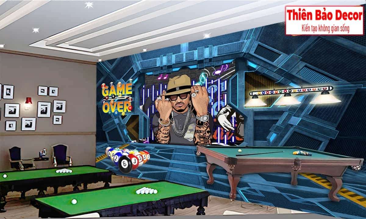 Tranh dán tường quán bida 01