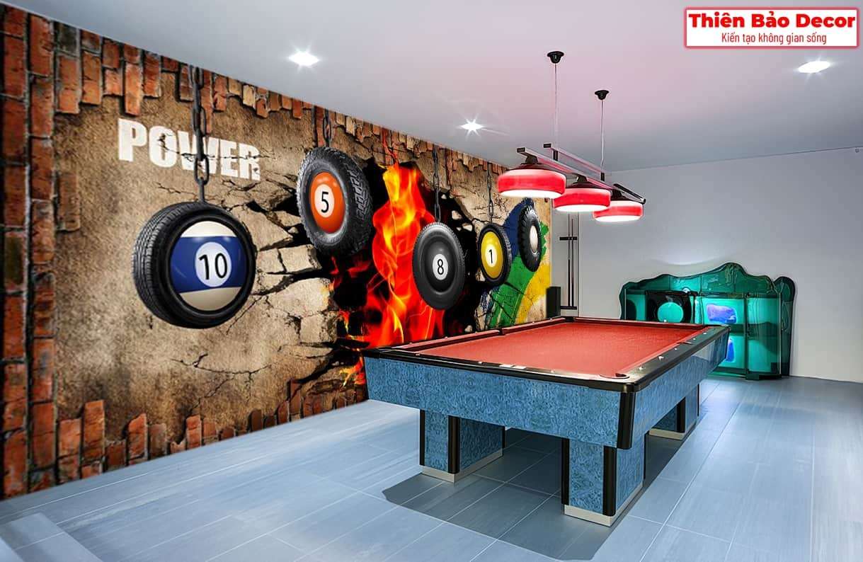 Tranh dán tường quán bida 01