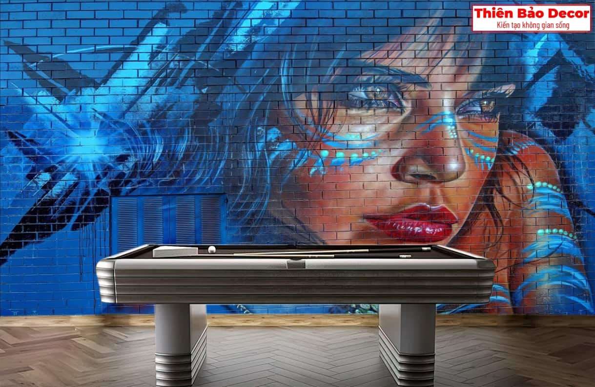 Tranh dán tường quán bida 01