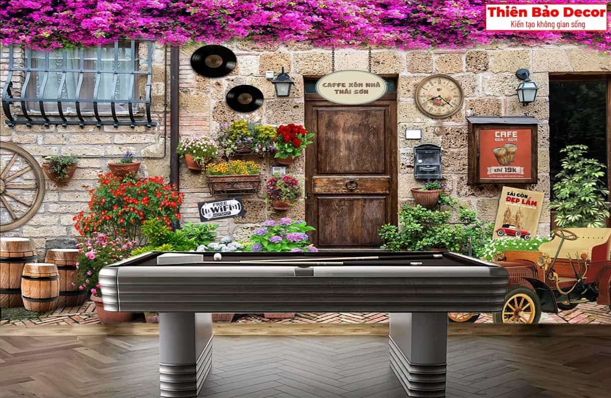 Tranh dán tường quán bida 01