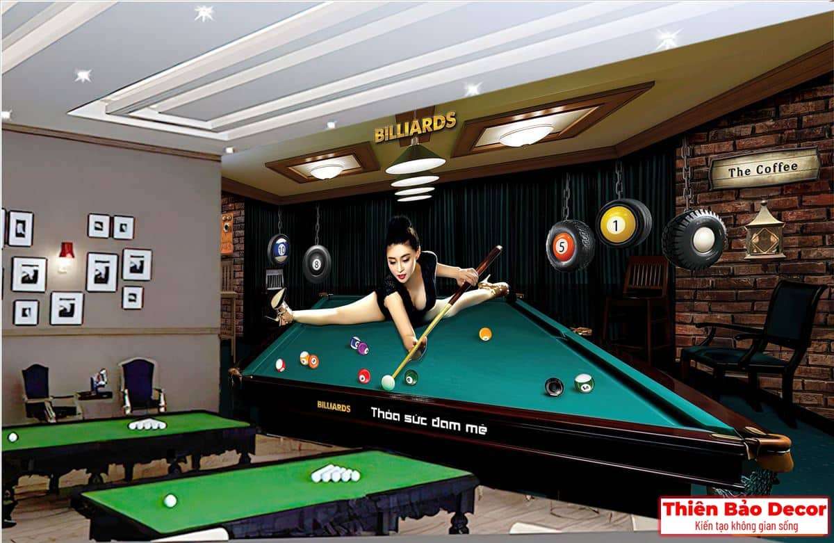 Tranh dán tường quán bida 01