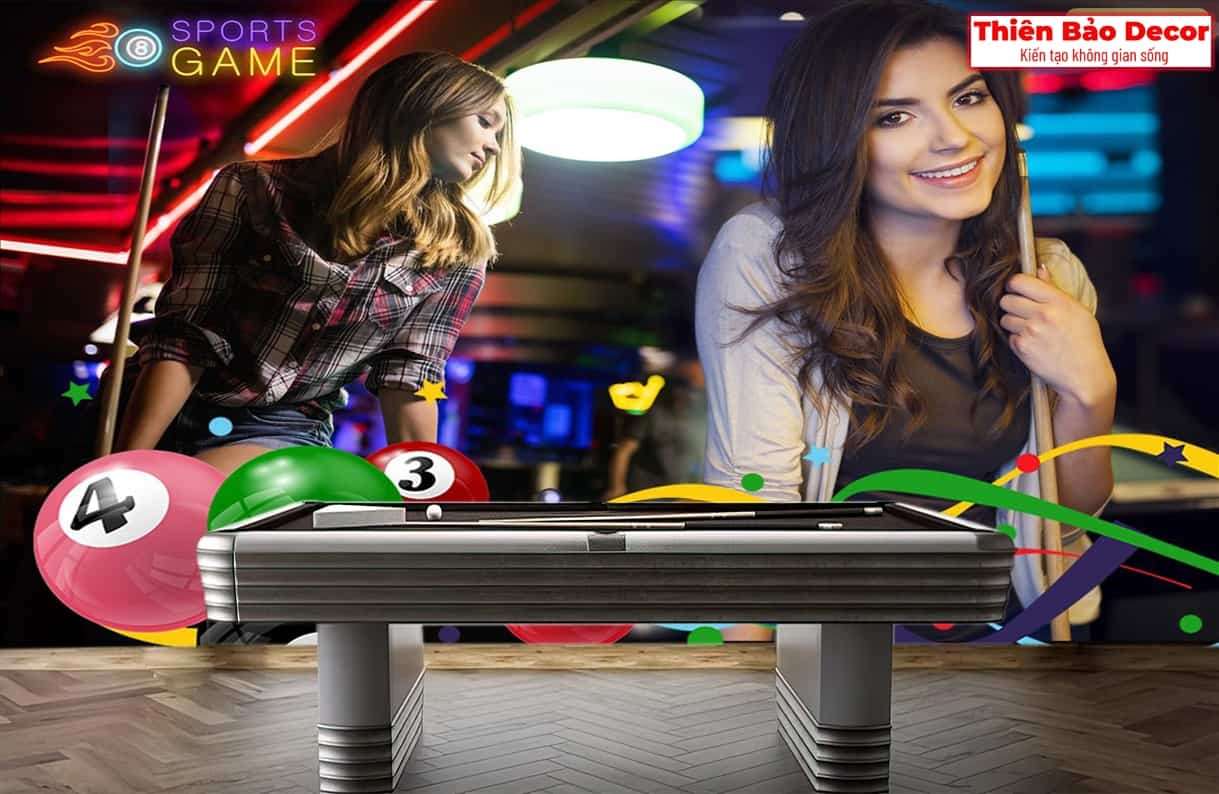 Tranh dán tường quán bida 01