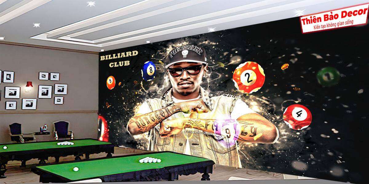 Tranh dán tường quán bida 01