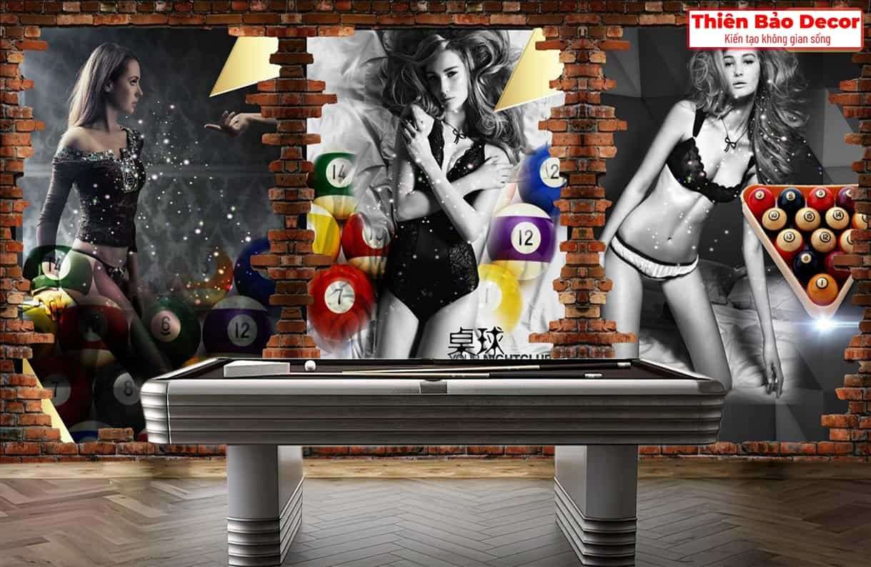 Tranh dán tường quán bida 01