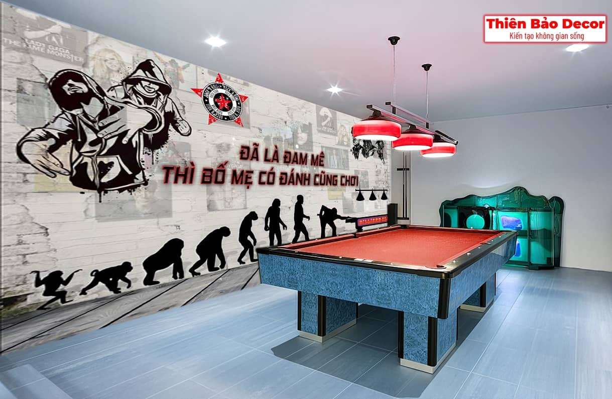 Tranh dán tường quán bida 01