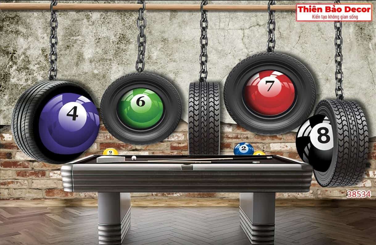 Tranh dán tường quán bida 01