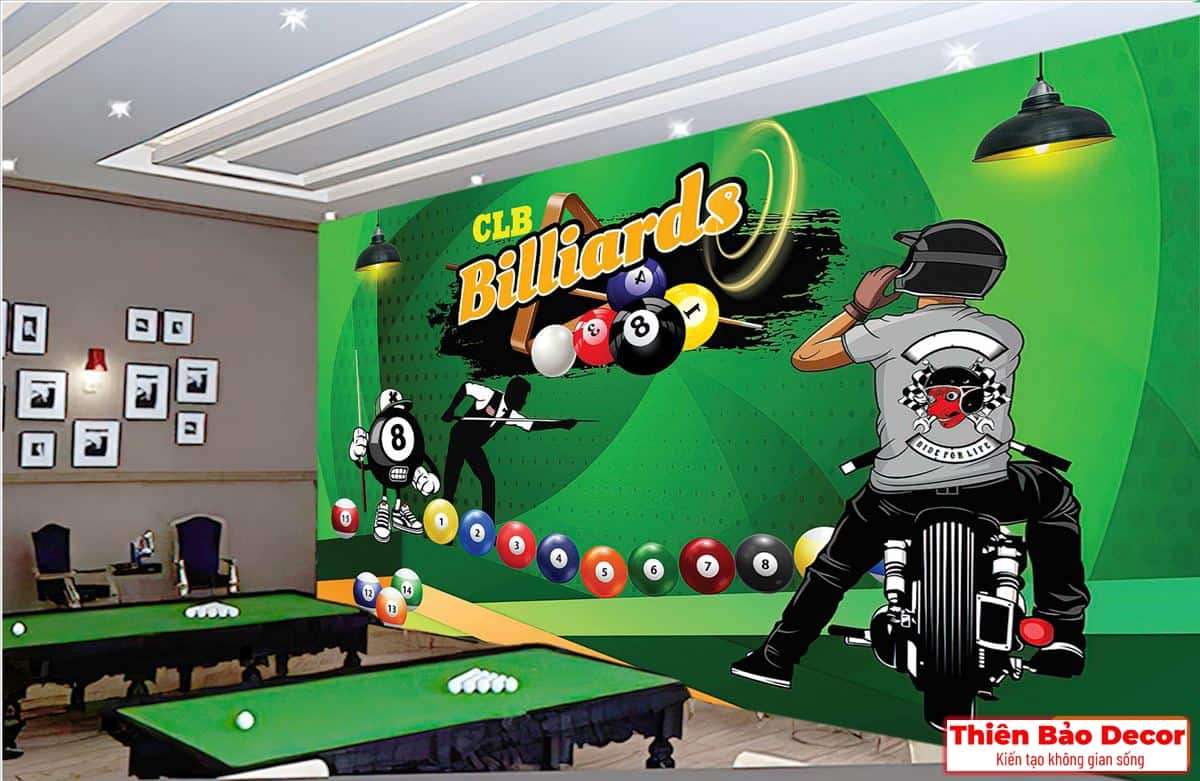 Tranh dán tường quán bida 01