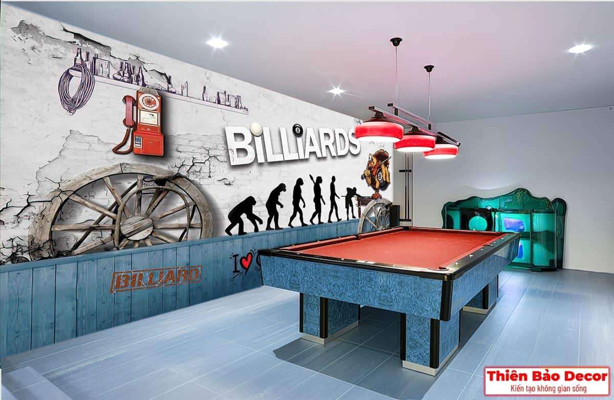 Tranh dán tường quán bida 01