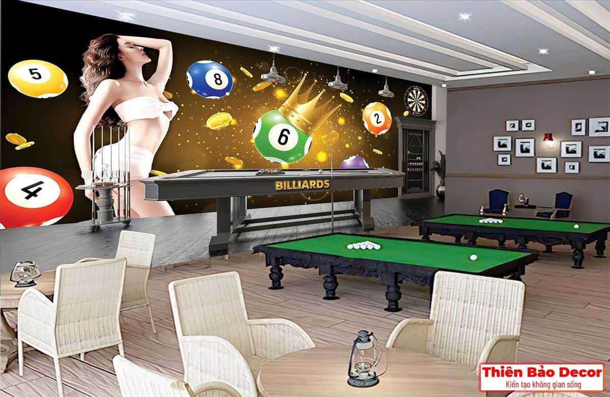 Tranh dán tường quán bida 01