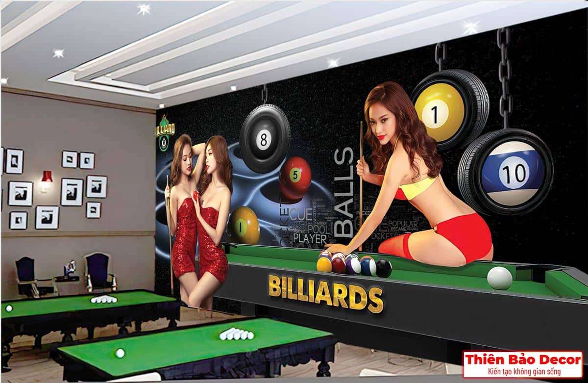 Tranh dán tường quán bida 01