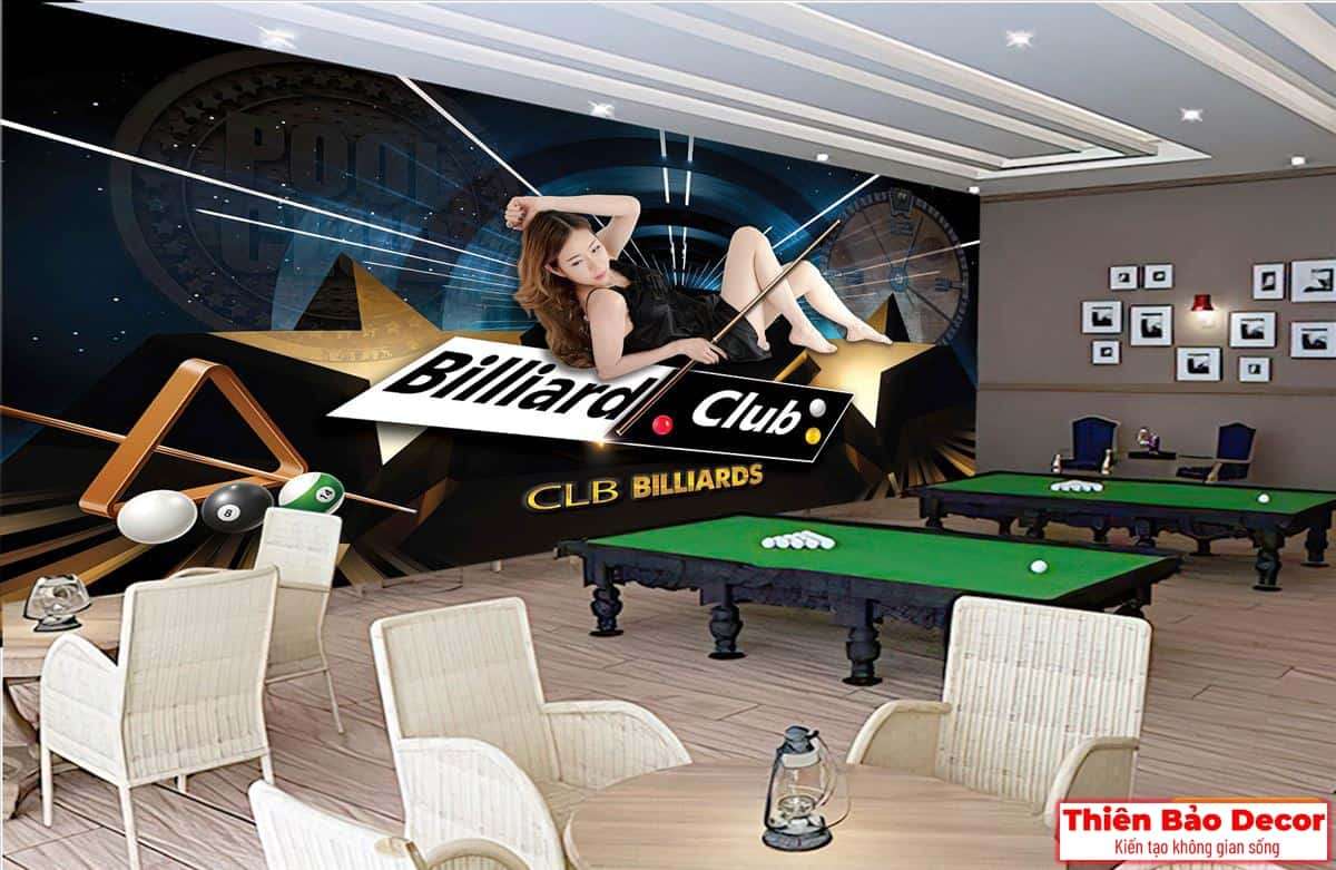 Tranh dán tường quán bida 01