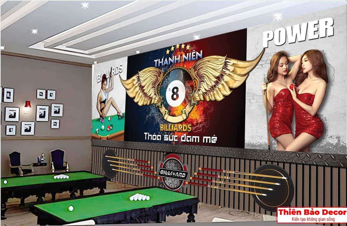 Tranh dán tường quán bida 01