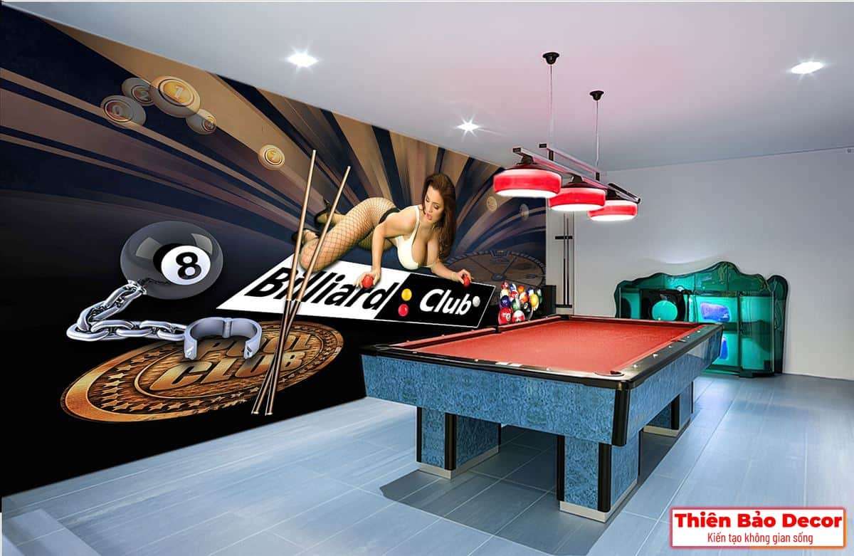 Tranh dán tường quán bida 01