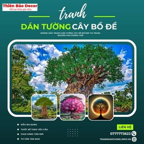Tranh dán tường cây bồ đề