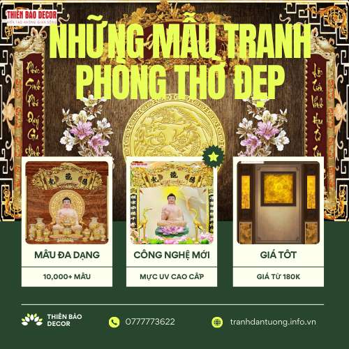 Tranh dán tường phòng thờ